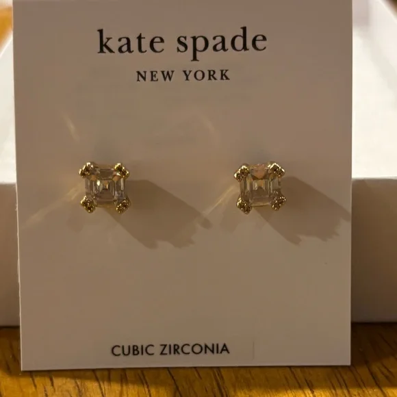 Title: Kate Spade New York Dazzle Stud Earrings – Gold & Cubic Zirconia - Picture 3 of 9